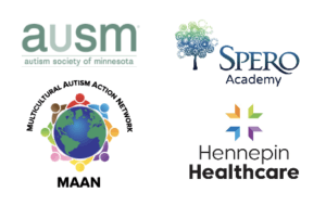 Logos for AuSM, MAAN, Spero Academy, and Hennepin Healthcare