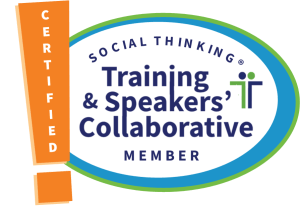 Badger reading "Social Thinking Training & Speakers' Collaborative Member"