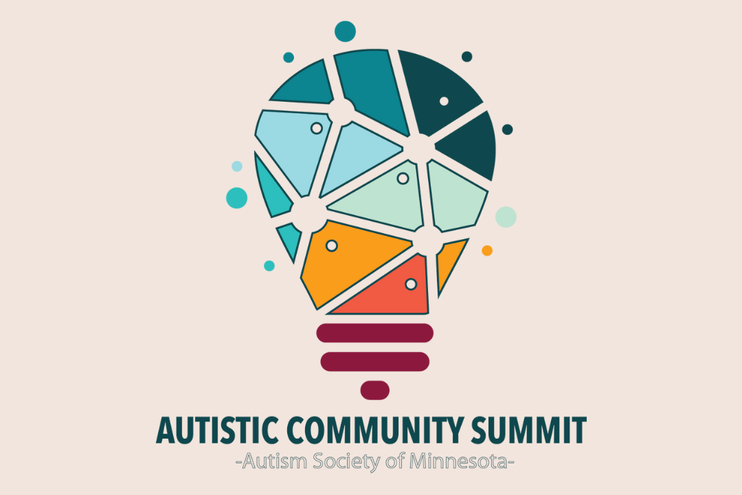 The Autistic Community Summit logo: a lightbulb divided into colorful polygons